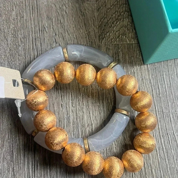 Gray and Gold Stretch Bracelets Set - Picture 7 of 7